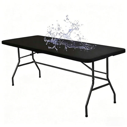 Stretch Fabric Table Top Cap Cover – Elastic Edge, Waterproof & Reusable