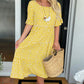 🎁🔥LAST DAY 50% OFF -💥Round Neck Polka Dot Print Midi Dress