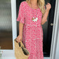 🎁🔥LAST DAY 50% OFF -💥Round Neck Polka Dot Print Midi Dress