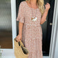 🎁🔥LAST DAY 50% OFF -💥Round Neck Polka Dot Print Midi Dress