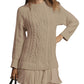 🔥Limited Hot Sale 50% OFF🎁🧥Women Crewneck Cable Knit Sweater Mini Dress