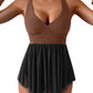 🏖️Summer Hot Sale 60% OFF🌼Women's One Piece Swim Dress Swimsuit Tummy Control Mesh Swimdress