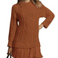 🔥Limited Hot Sale 50% OFF🎁🧥Women Crewneck Cable Knit Sweater Mini Dress