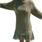 🔥Limited Hot Sale 50% OFF🎁🧥Women Crewneck Cable Knit Sweater Mini Dress