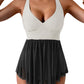 🏖️Summer Hot Sale 60% OFF🌼Women's One Piece Swim Dress Swimsuit Tummy Control Mesh Swimdress