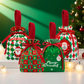 🍎Christmas Velvet Gift Bags, Drawstring Pouches with Handle, Xmas Santa Treat Sacks for Christmas Eve Apple, Candy & Small Gifts