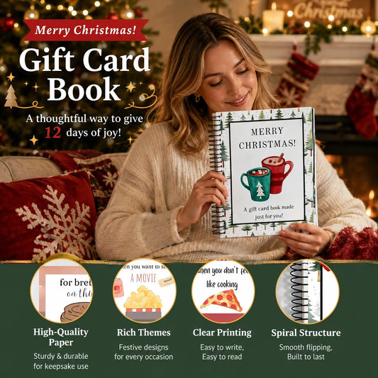 🎁70% OFF!!!-Ready for Christmas!🎄🎅Christmas Gift Card Booklet -👍DIY Spiral-Bound Christmas Gift Card Holder Book