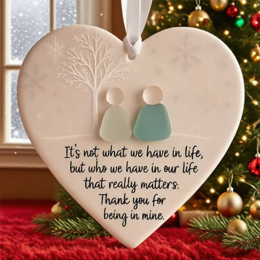 Heart-Shaped Sea Glass Friendship Decor🌊✨ Shaped by Nature & Crafted by Hand💝