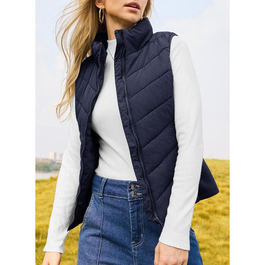 LAST DAY PROMOTION - 50%OFF🔥✨️Cozy Without Bulk: Puffer Vest Women Sleeveless Zip Up Outerwear