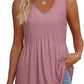 2026 Women's Flowy Peplum Tank Top – V Neck Sleeveless Stretchy Summer Top