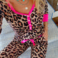 ⏰Hot Sale-Leopard with Pink Trim Jogger Pajama Set
