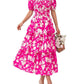 🌸 Ditsy Floral Square Neck Mini Dress | Stretch Smocked Bodice & Puff Sleeves 💐