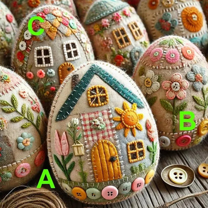 🏡LAST DAY SAEL 60% OFF!!✨🥚Patchwork Felt Egg House DIY Kit