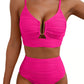 💥LAST DAY 49% OFF💥2 Piece Bikini Set U-Wire Cutout Swimsuit High Waisted Textured