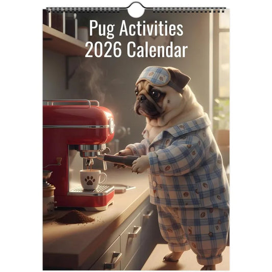 ⏳LAST DAY SALE 70% OFF!🐾📅Pug Calendar 2026 - Daily Activities