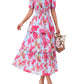 🌸 Ditsy Floral Square Neck Mini Dress | Stretch Smocked Bodice & Puff Sleeves 💐