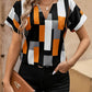 💥LAST DAY 49% OFF💥Women's Plus Size Color Block Shirt Blouse Short