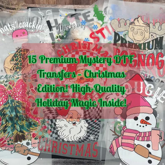 🎄 15PCS Christmas Mystery DTF Transfer Bundle 🎁🔥for T-Shirts, Totes & DIY Gifts