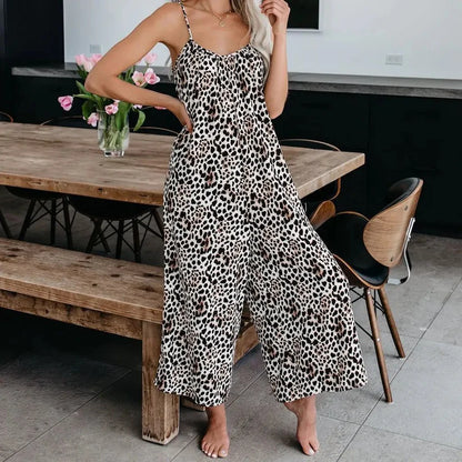 🔥Summer Hot Sale 50% OFF💝✨Women's Fashion Spaghetti Strap Printed Jumpsuit