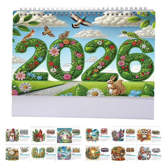 🎁Last Day 50% OFF🗓️2026 DIY Special Shape Desktop Diamond Standing Calendar