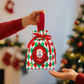 🍎Christmas Velvet Gift Bags, Drawstring Pouches with Handle, Xmas Santa Treat Sacks for Christmas Eve Apple, Candy & Small Gifts