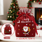 🍎Christmas Velvet Gift Bags, Drawstring Pouches with Handle, Xmas Santa Treat Sacks for Christmas Eve Apple, Candy & Small Gifts