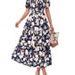 🌸 Ditsy Floral Square Neck Mini Dress | Stretch Smocked Bodice & Puff Sleeves 💐