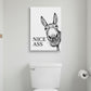 Funny Bathroom Wall Art - "Nice Ass" Donkey Print