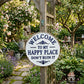 🏡Final Hours Flash Sale ￡7.99!!⏰Vintage Round Metal Sign – “Welcome to My Happy Place Don’t Ruin It” Garden Wall Decor