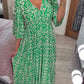⏳LAST DAY SALE ONLY￡13.99!!🌿💃Bohemian Casual Print V-Neck Waist Wrap Long Dress