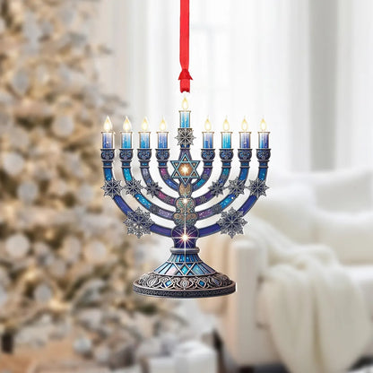 🎁Early Christmas Hot Sale 49% OFF🎅🔵🕎 Hanukkah Menorah Ornament