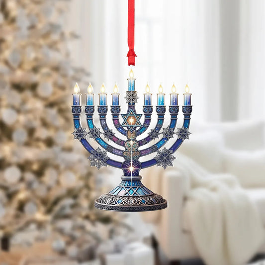 🎁Early Christmas Hot Sale 49% OFF🎅🔵🕎 Hanukkah Menorah Ornament
