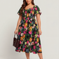 ⏰Summer Hot Sale 50% OFF💃Floral Smocked Square Neck Midi Dress with Pockets