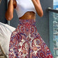 ⏳Limited-time 50% OFF⏰Casual Floral Print Shirred Wide Leg Skirt Pants