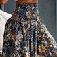 ⏳Limited-time 50% OFF⏰Casual Floral Print Shirred Wide Leg Skirt Pants