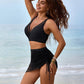 👙LAST DAY SALE 50% OFF🌊Women’s High Waisted Tummy Control Mesh Sarong Wraps Bathing Suit Bikini Set