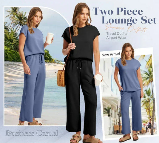 🔥LAST DAY SALE ONLY ￡17.99!!👚2026 New Women's  Sleeveless Top & Wide-Leg Pants 2-Piece Set