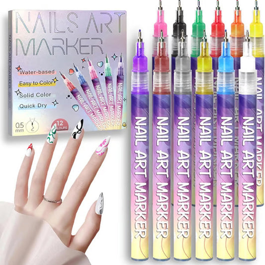 🎃👻LAST DAY PROMOTION - 50%OFF 💜12 Colors Nail Art Pens Set