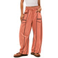 Women's Casual Loose Drawstring Wide-Leg Pants