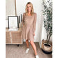 🍂2025 New Style⏰Women's Square Neck Lantern Sleeve Ribbed Dress