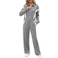 Stylish Jacket & Wide Leg Pants 2-Piece Set