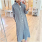 Women’s Loose Fit Plaid Long Shirt Dress