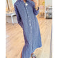 Women’s Loose Fit Plaid Long Shirt Dress