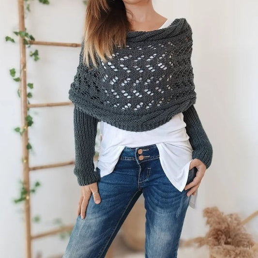 🔥LAST DAY SALE 60% OFF!!💥🎁Knitted Cable Wrap Shrugs For Women