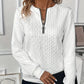 Women's Casual Half Zip Up Jacquard Design Sweatshirt