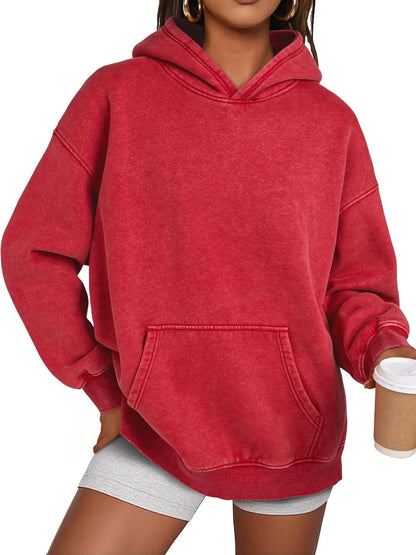 🔥LAST DAY SALE 60% OFF!!💥🎁Womens Acid Wash Hoodie Oversized Long Sleeve Fall Fashion Sweatshirts