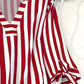 💥LAST DAY SALE 60% OFF⏰Women's Casual Striped V-Neck Tied Sleeve Top Versatile Blouse