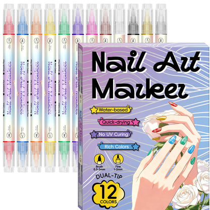 🔥Last Day 49% OFF💅🖌️Dual‑Tip Nail Art Pens