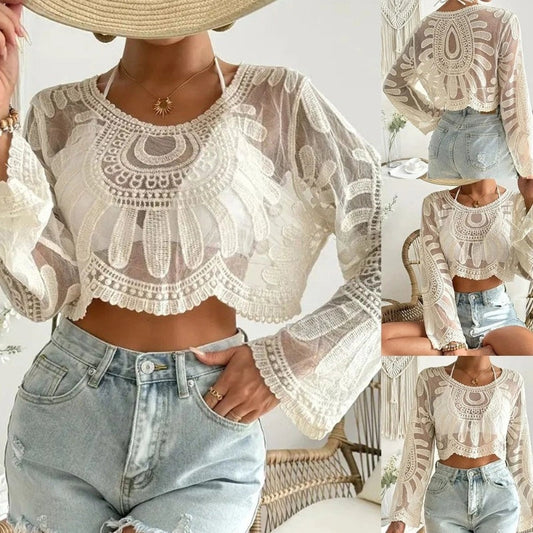 Women's Lace Crochet Cover-Ups for Beach Vacation