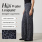 Women's High-Waist Leopard Straight-Leg Pants